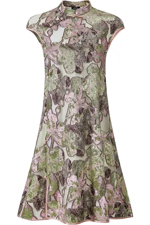 SHANGHAI TANG Floral-jacquard A-line minidress