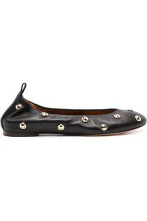 Lanvin Stud-detailed leather ballerina shoes