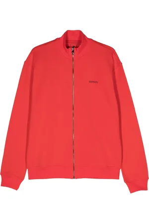 FERRARI Rubberised-logo zipped sweatshirt