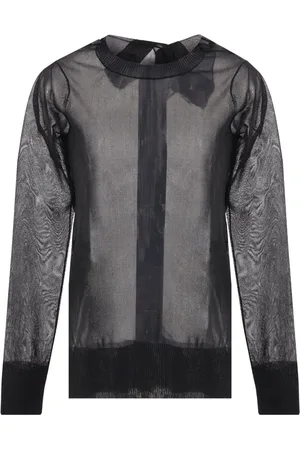 YOHJI YAMAMOTO Semi-sheer asymmetric-neck cardigan