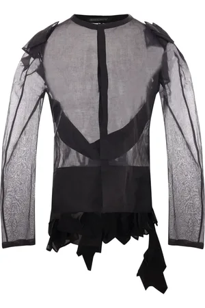 YOHJI YAMAMOTO Asymmetric-hem sheer organza top