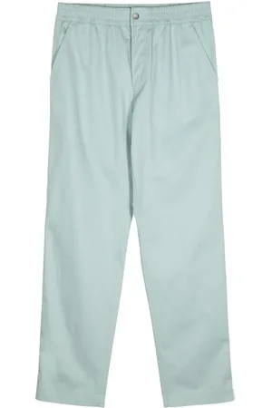 Maison Kitsuné Elasticated-waistband straight-leg cotton trousers