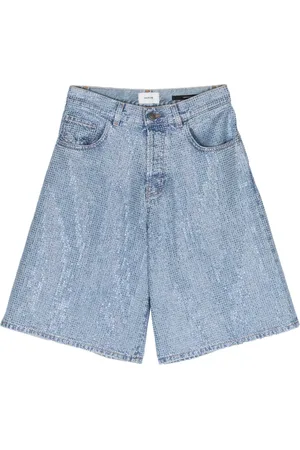 haikure Becky crystal-embellished denim shorts