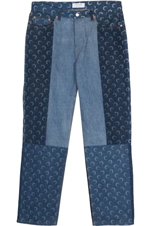 Marine Serre Moonogram-pattern straight-leg jeans
