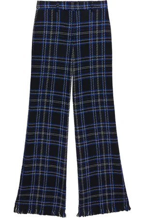 Msgm Checked-panel cotton trousers