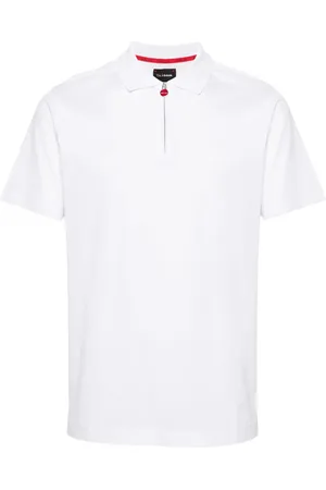 Kiton Half-zip piqué polo shirt