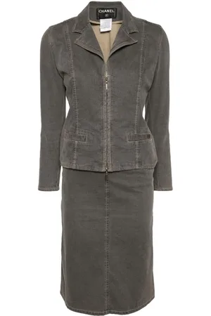 CHANEL 2003 denim skirt suit