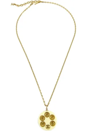 CHANEL 2003 plated CC pendant necklace