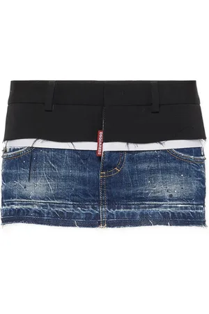 Dsquared2 Layered denim mini skirt