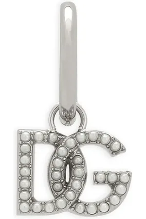 Dolce & Gabbana Logo-pendant pearl-embellished earring