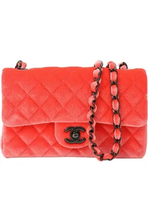 CHANEL 2014 Classic Flap velvet shoulder bag