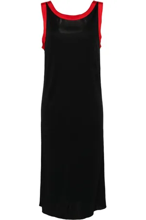 Saint Laurent Contrasting-border shift midi dress