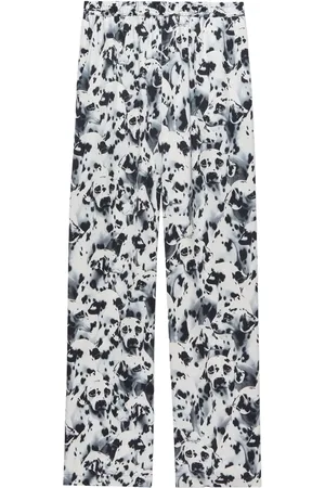 Msgm Dog-print wide-leg trousers