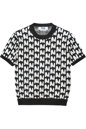 Msgm Jacquard-logo print shirt
