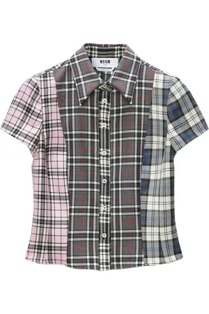 Msgm Check-pattern patchwork shirt