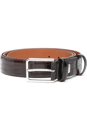 santoni Embossed leather belt