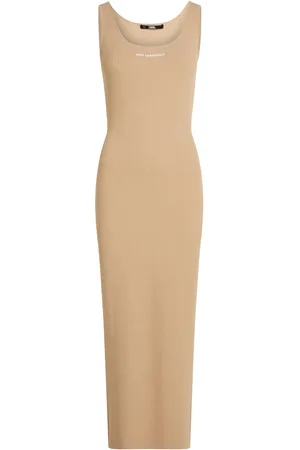 Karl Lagerfeld Ribbed-knit sleeveless midi dress