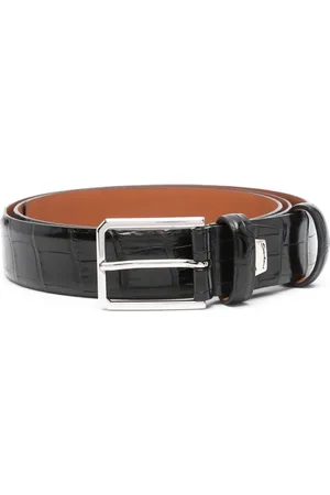 santoni Embossed leather belt