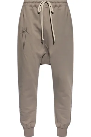Rick Owens Logo-embroidered cotton track pants