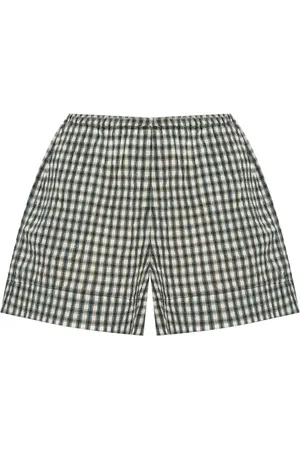 Ganni Check-print shorts