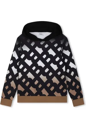 HUGO BOSS Monogram-print gradient-effect hoodie