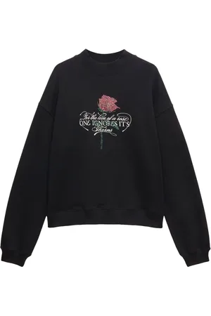 Msgm Rhinestone slogan-print sweatshirt