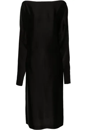 Gauchere Scoop-neck midi satin dress