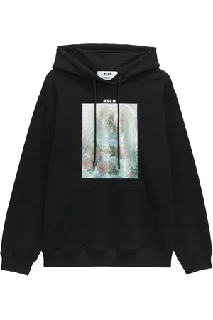 Msgm Graphic-print cotton hoodie