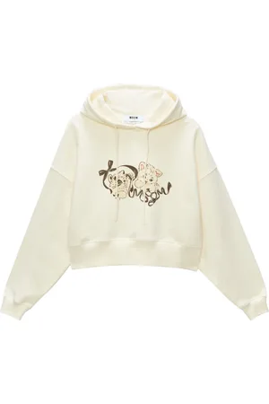 Msgm Cat-print cotton hoodie