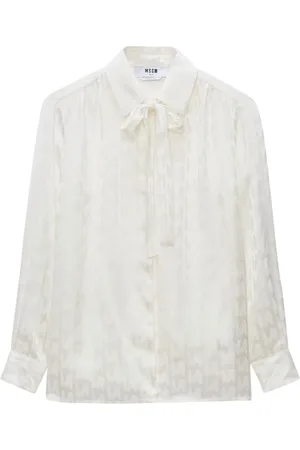 Msgm Devoré-effect long-sleeve shirt