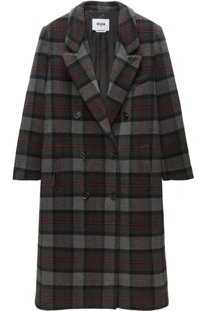 Msgm Checked double-breasted coat