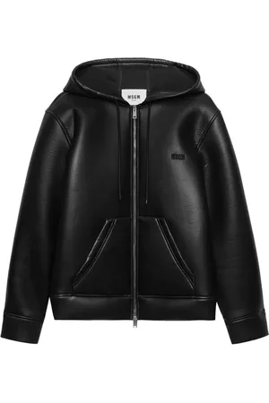 Msgm Zip-up leather hoodie