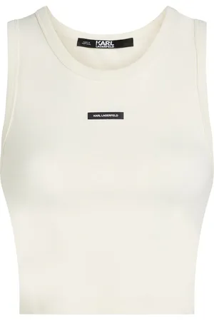 Karl Lagerfeld Logo patch cropped tank top
