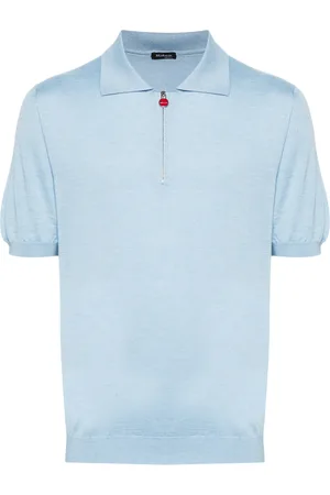 Kiton M??lange fine-knit polo shirt