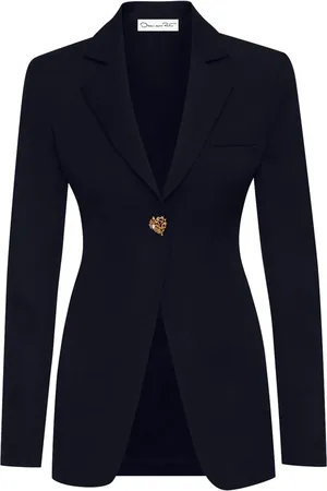 Oscar de la Renta Button-detail virgin-wool blazer