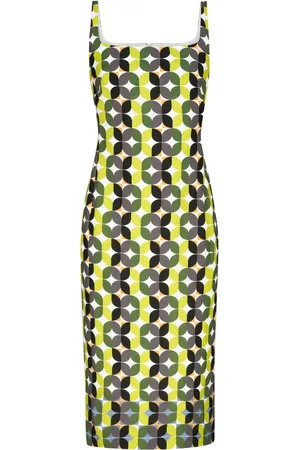 DRIES VAN NOTEN Geometric-print midi dress