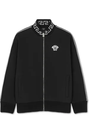 VERSACE Greca-detail zip-up sweatshirt