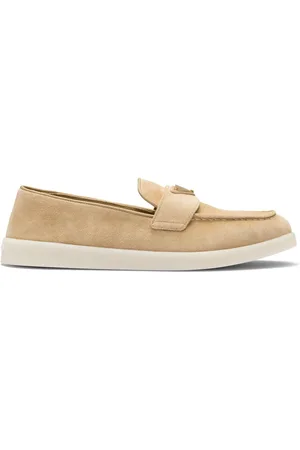 Prada Triangle-logo suede loafers