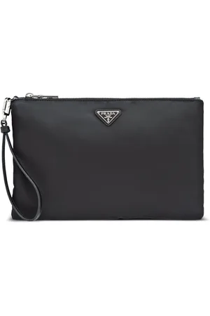 Prada Re-Nylon triangle-logo clutch bag