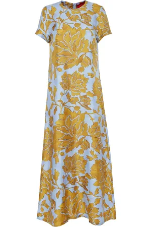La DoubleJ Floral-print silk maxi dress