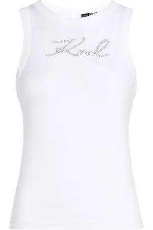 Karl Lagerfeld Signature rhinestone-embellished tank top