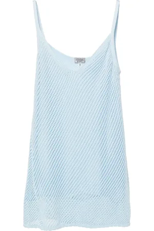 VERSACE 2000s crochet-knit cotton slip dress