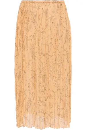 Fabiana Filippi Fabula-print plissé midi skirt
