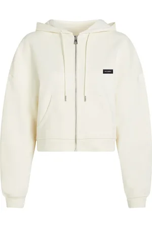 Karl Lagerfeld Logo patch zipped hoodie