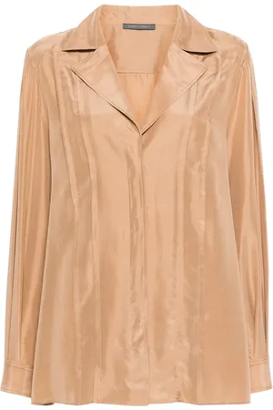 Alberta Ferretti Plissé-details silk shirt
