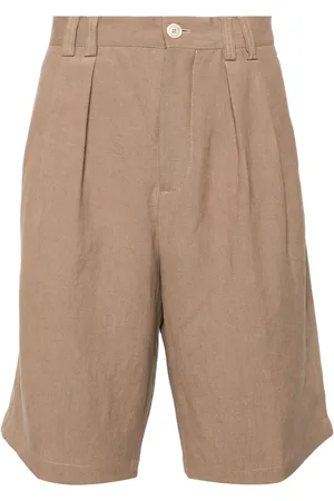 Brunello Cucinelli Pleat-detailing linen chino shorts