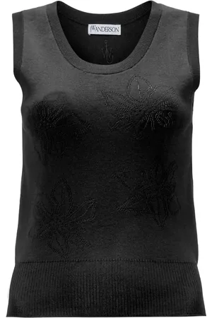J.W.Anderson Floral-motif pointelle-knit tank top