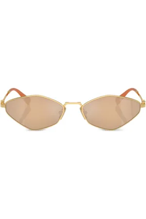 Miu Miu Logo-lettering geometric-frame sunglasses