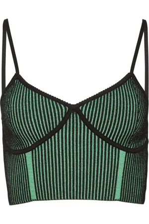 FLEUR DU MAL Ribbed-knit cropped tank top