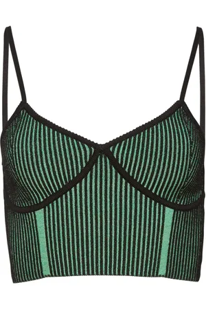 FLEUR DU MAL Ribbed-knit cropped tank top